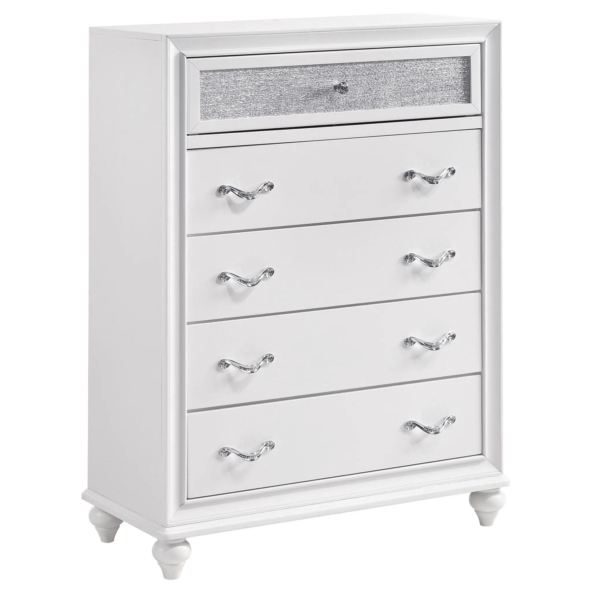 Barzini 5-drawer Bedroom Chest White by Unique Piece Furniture