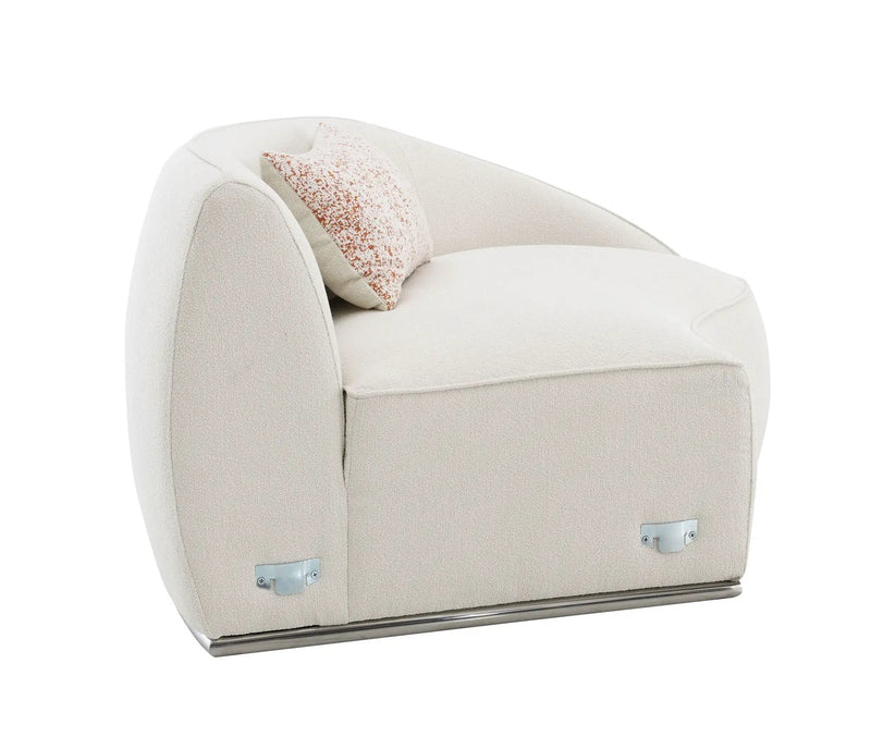 Sahara - Boucle Sectional Sofa With 3 Pillows - Beige by Unique Piece Furniture