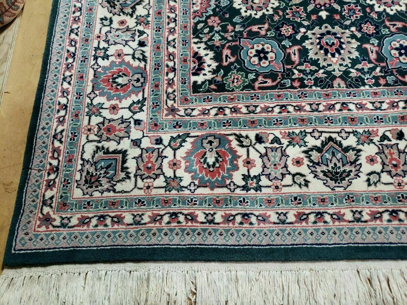 8' X 10' Handmade Indian Oriental Wool Rug Carpet Organic Dye Forest Green Nice by Jewel Rugs