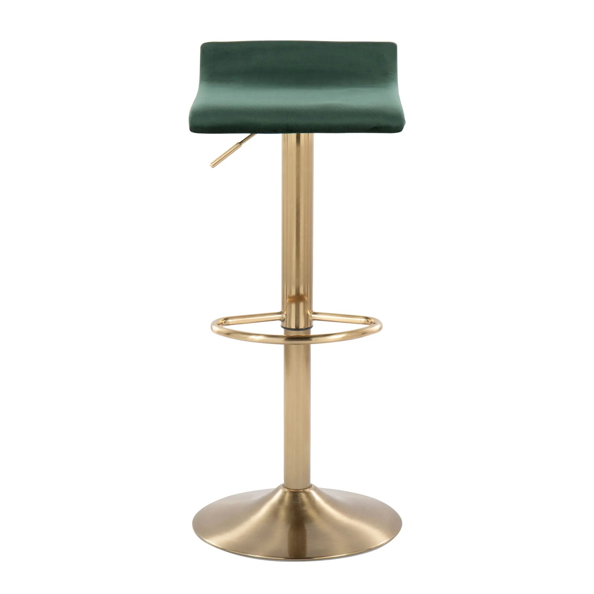Ale - Contemporary Adjustable Height Barstool With Swivel With Oval Footrest (Set of 2) by Unique Piece Furniture