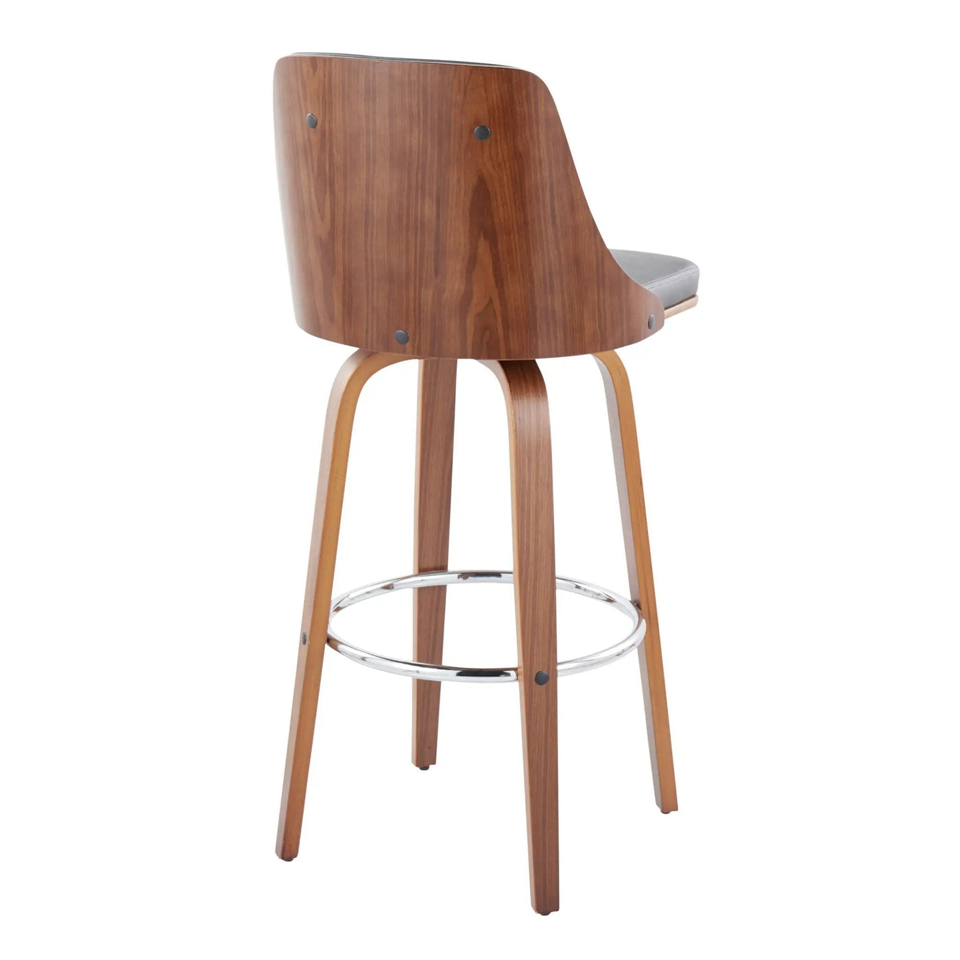 Gianna - Mid Century Modern Fixed Height Barstool With Swivel With Round Footrest (Set of 2) by HouseOfZazla