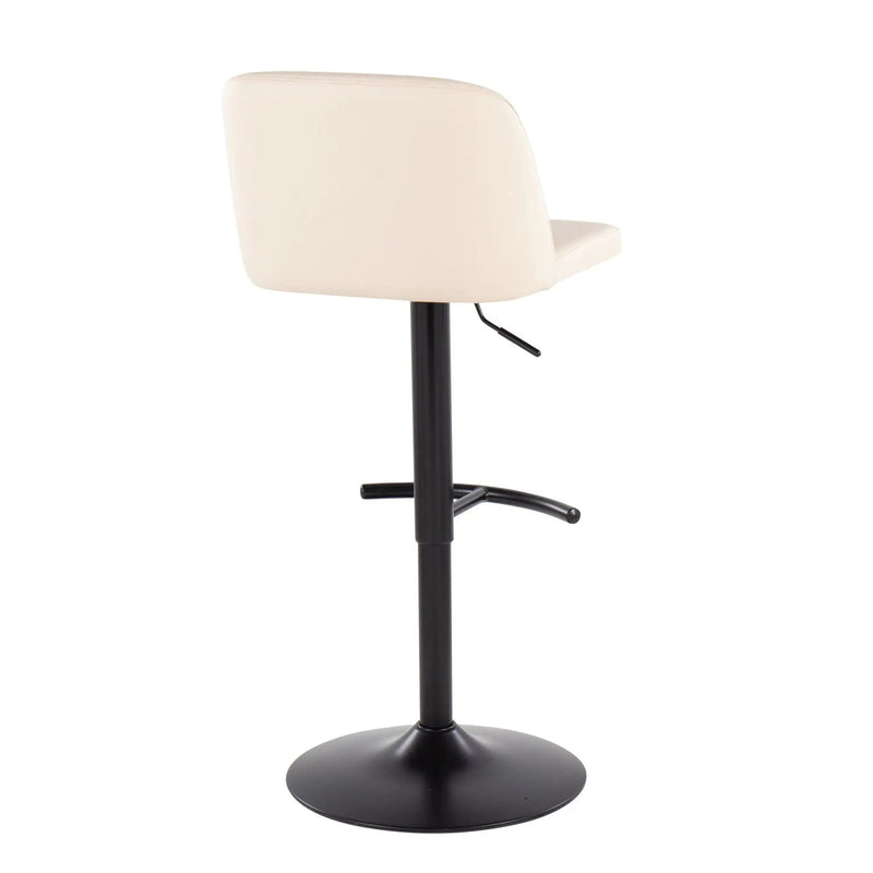 Toriano - Contemporary Adjustable Bar Stool With Rounded T Footrest (Set of 2) by HouseOfZazla