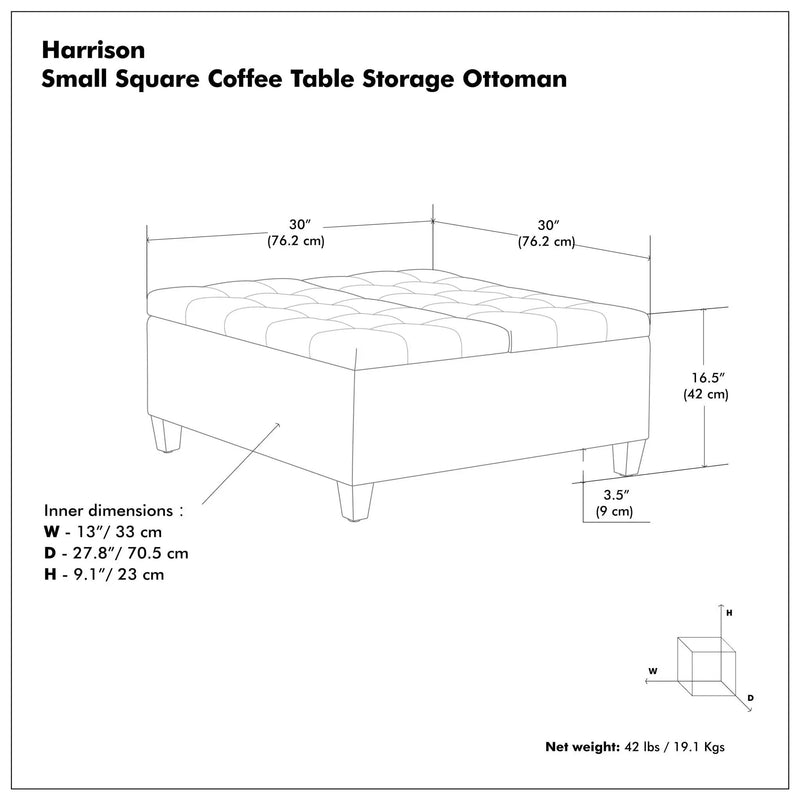Harrison - Upholstered Coffee Table Storage Ottoman by Unique Piece Furniture