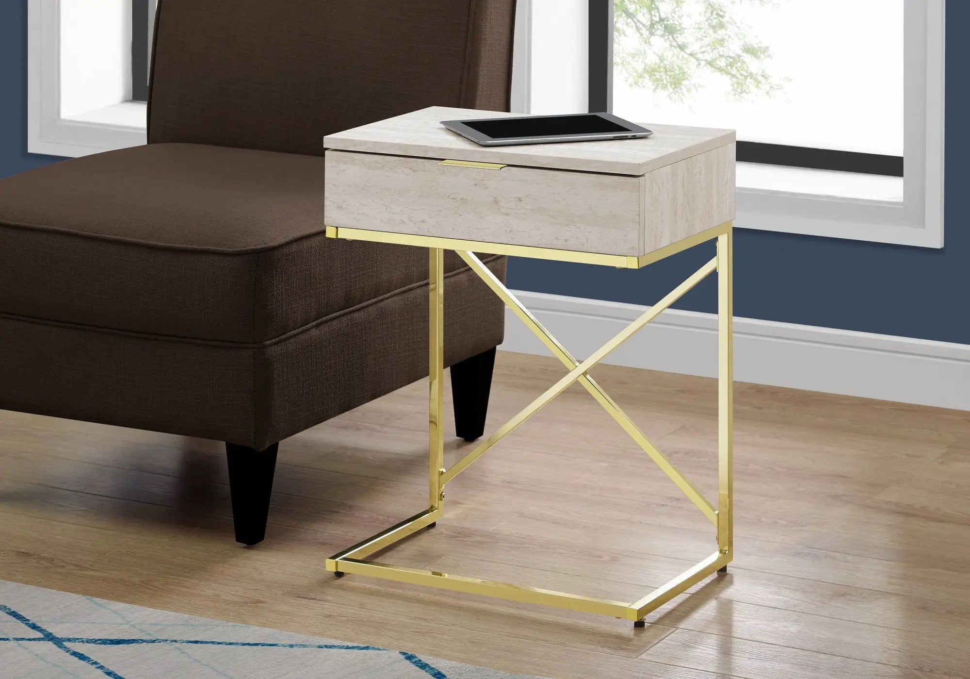 Accent Side Table, Storage Drawer, Spacious Tabletop, Contemporary & Modern by Unique Piece Furniture
