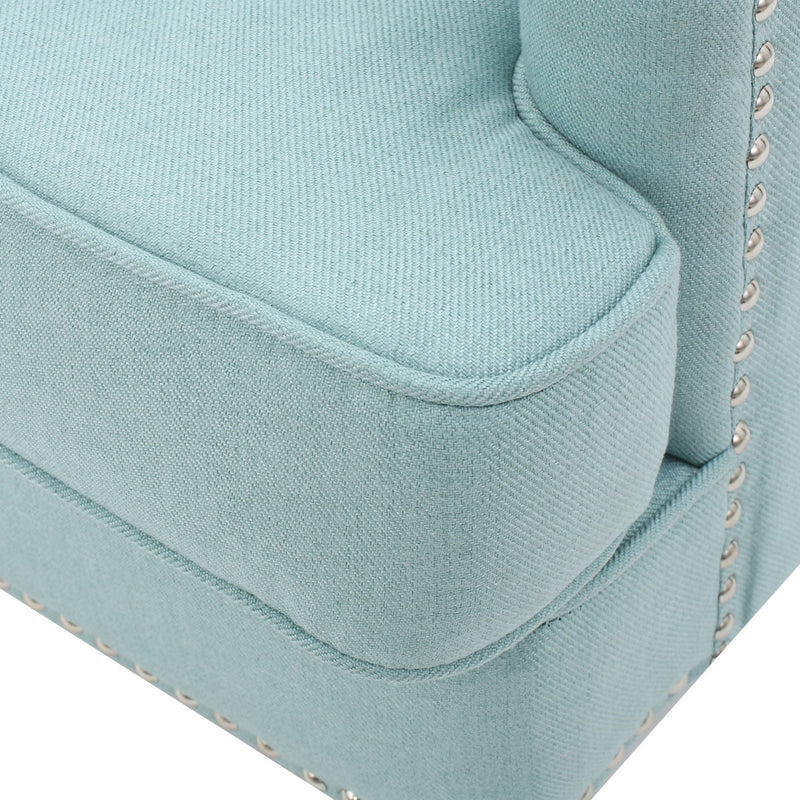 Harrison Tufted Club Chair with Button Tufted Back and Birch Wood Legs by HouseOfZazla