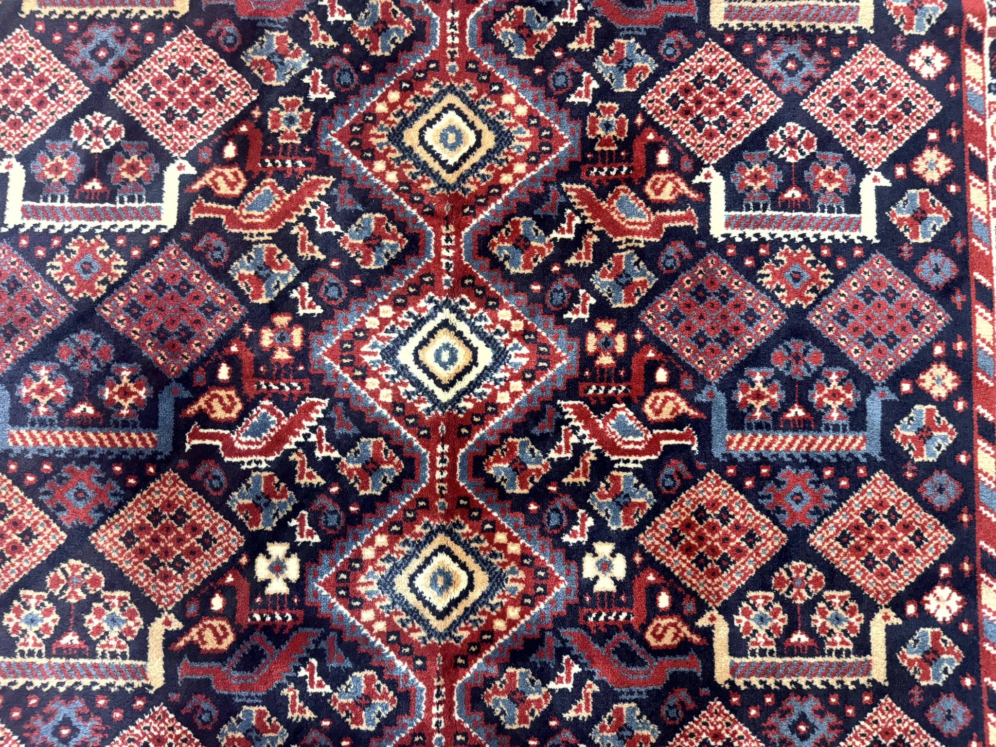Karastan Rug 5x8, Yuruk Collection #530, Geometric Tribal Wool Pile Vintage Carpet by Jewel Rugs
