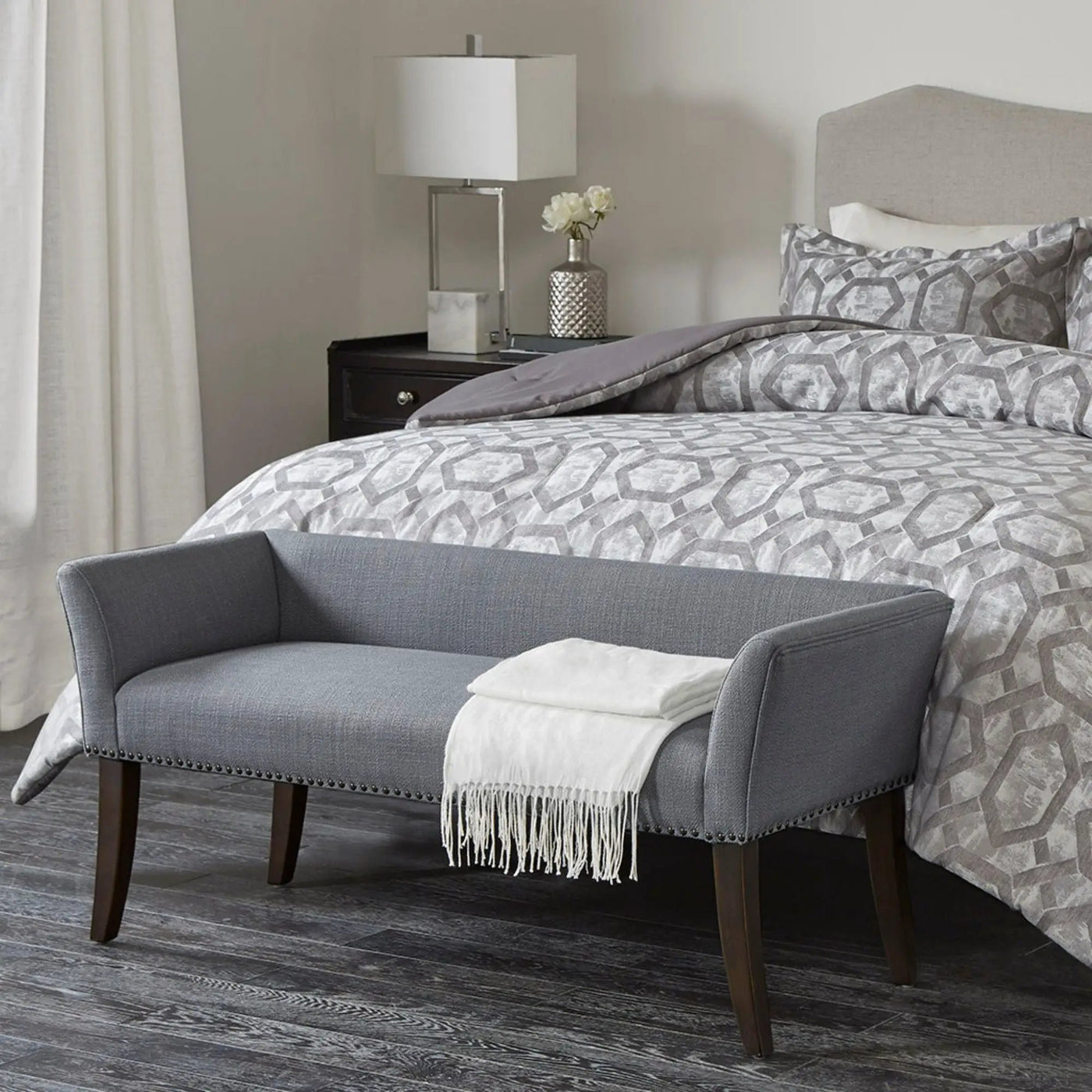 Elegant Design Bench Upholstery, Solid Wood Frame by HouseOfZazla