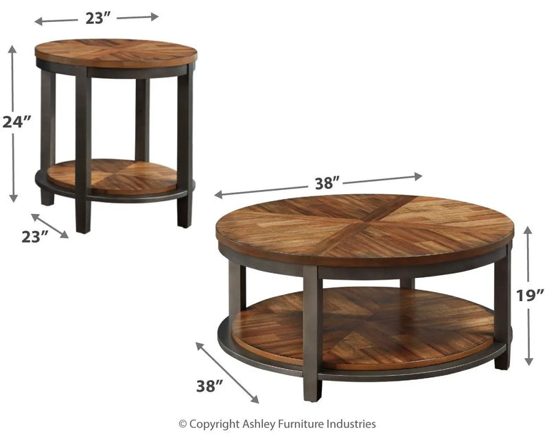 Roybeck - Occasional Table Set (Set of 3) - Light Brown / Bronze by Unique Piece Furniture