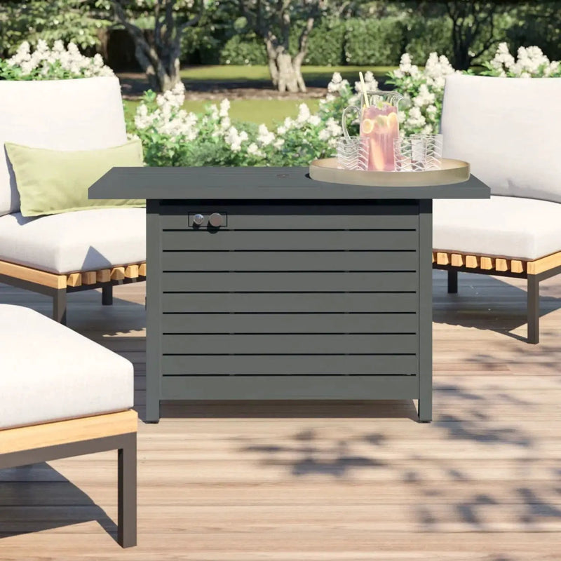 Outdoor Fire Pit Table With Lid Fuel Versatility by HouseOfZazla