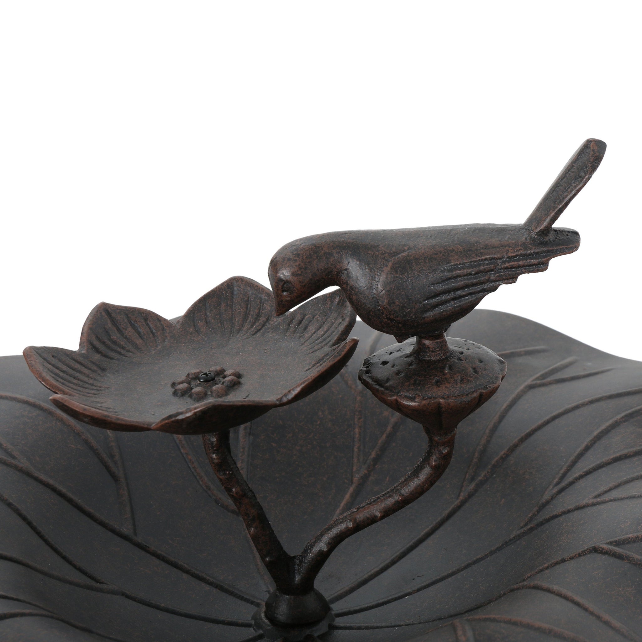 Lancaster Outdoor Aluminum and Iron Top Bird Bath with Iron Base, Bronze by HouseOfZazla