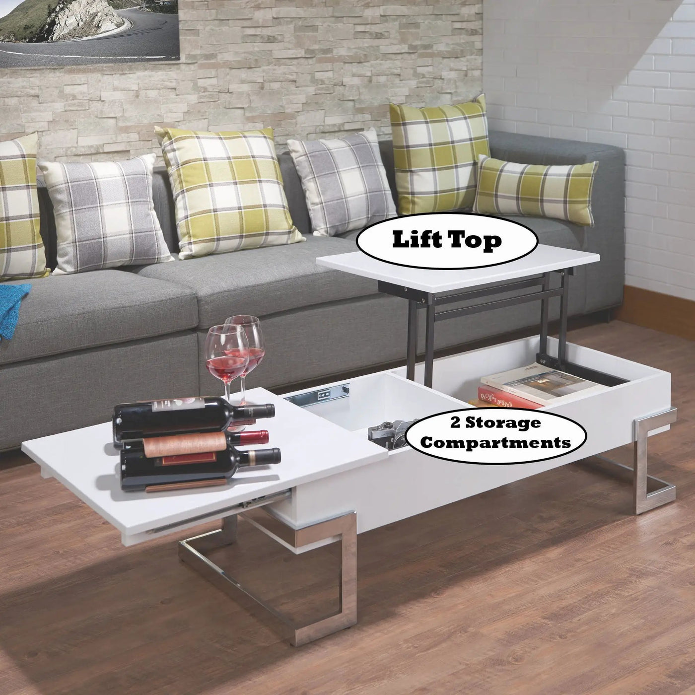 Calmam High Gloss Coffee Table With Lift Top by HouseOfZazla