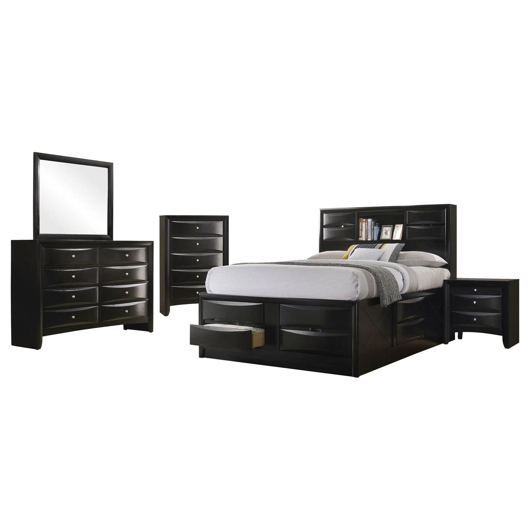Briana 5-piece Queen Bedroom Set Black by Unique Piece Furniture