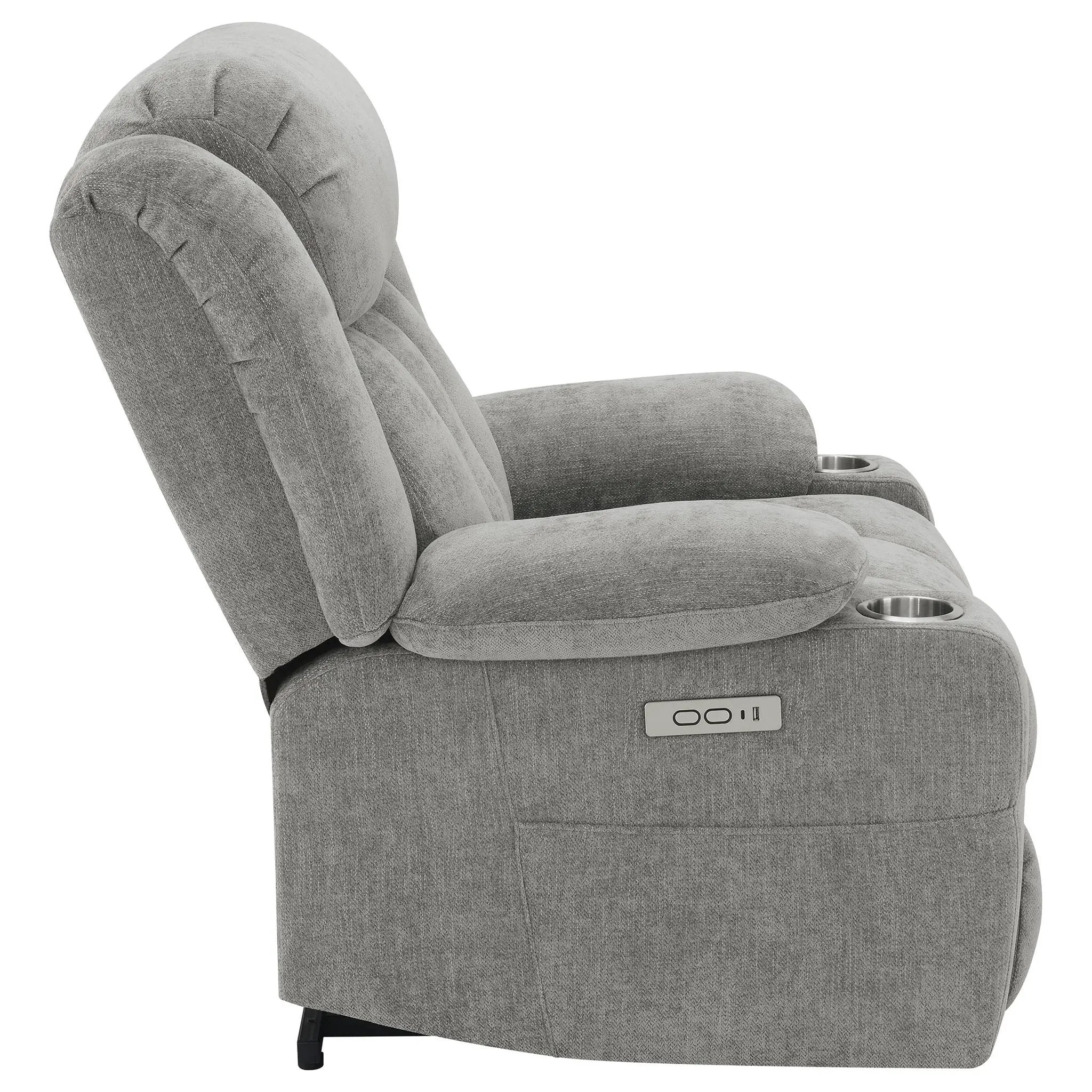 Beca - Upholstered Power Lift Recliner With Cupholders And USB Charging by Unique Piece Furniture