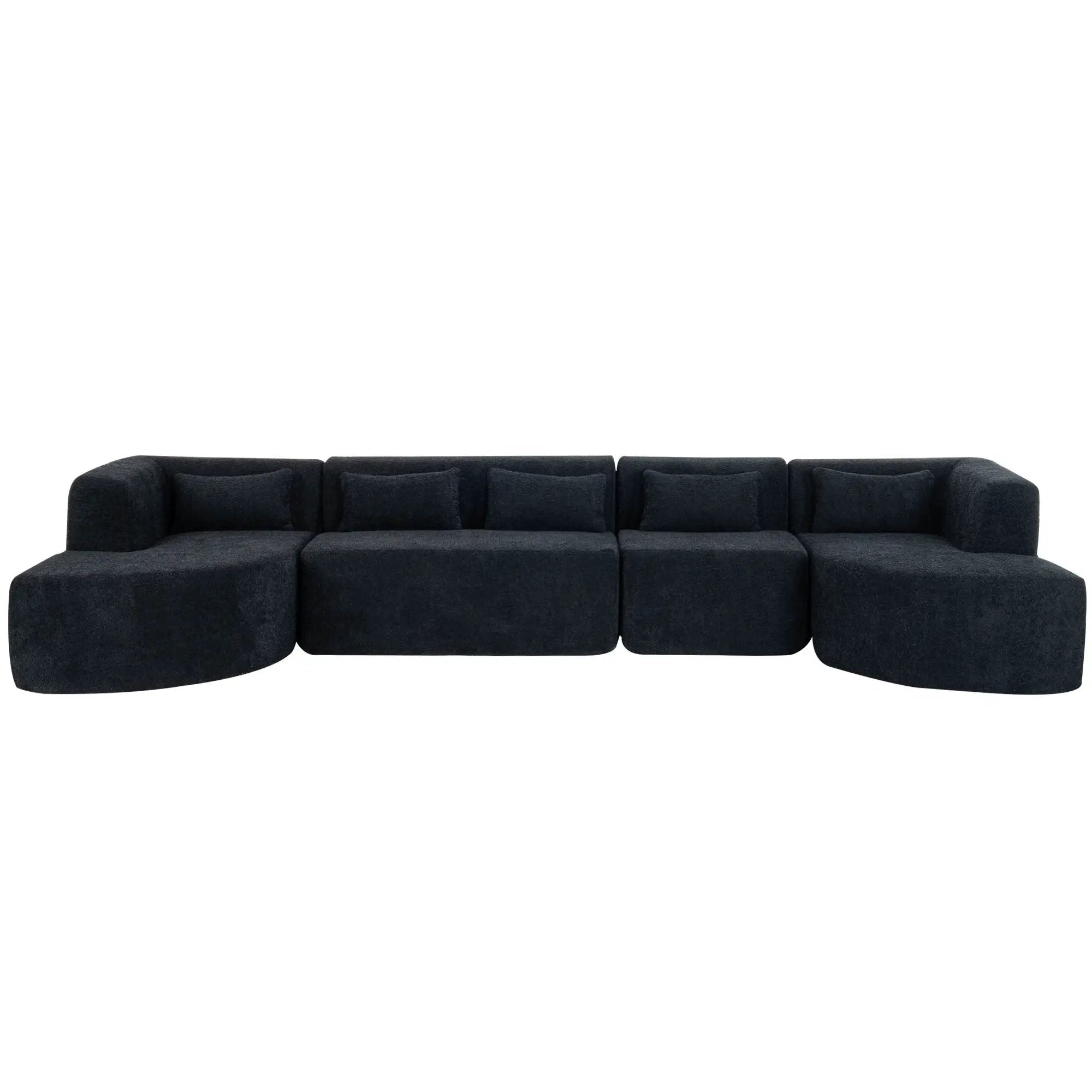 Upholstered Sofa Free Combined Sofa Couch With 2 Chaise Lounge And Five Back Pillows For Living Room by HouseOfZazla