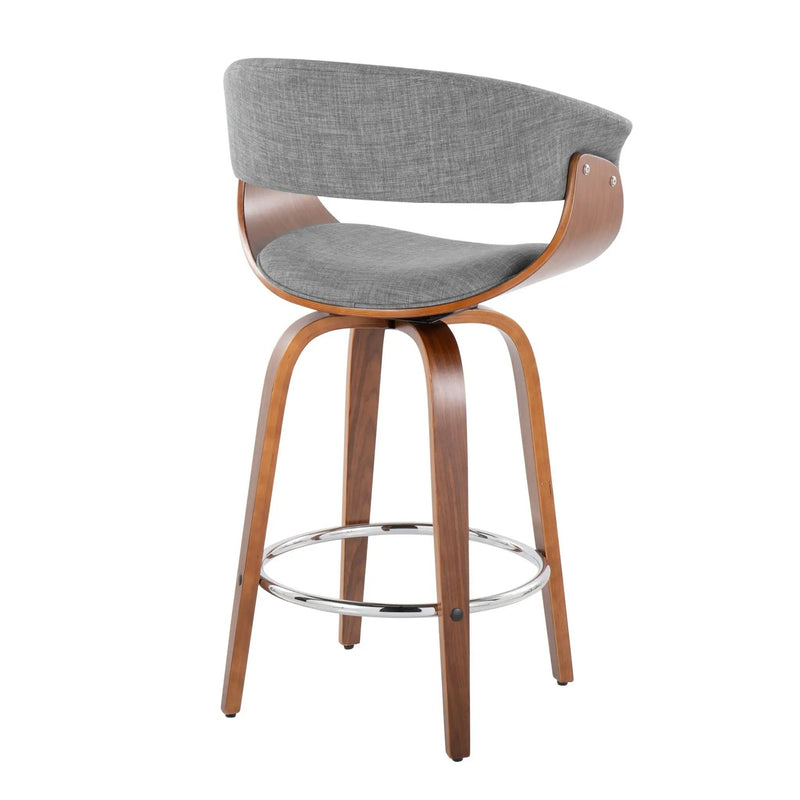 Vintage Mod - Mid Century Modern Fixed Height Counter Stool With Swivel With Round Footrest (Set of 2) by HouseOfZazla