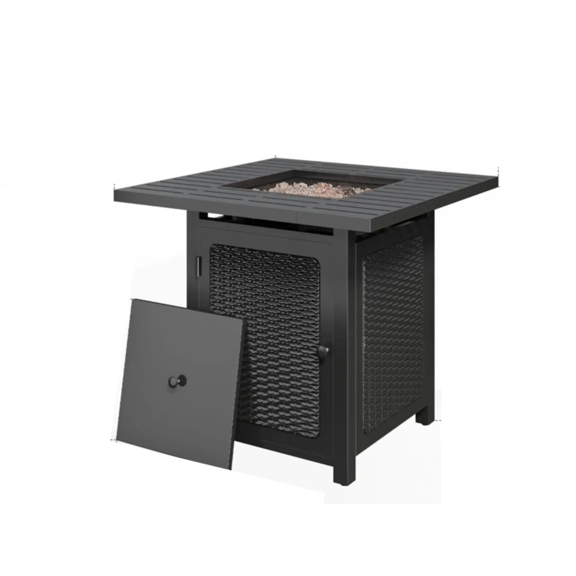 Outdoor 2 In 1 Propane Fire Pit Table With Dual Burners, Lava Rocks And Waterproof Cover - Black by HouseOfZazla