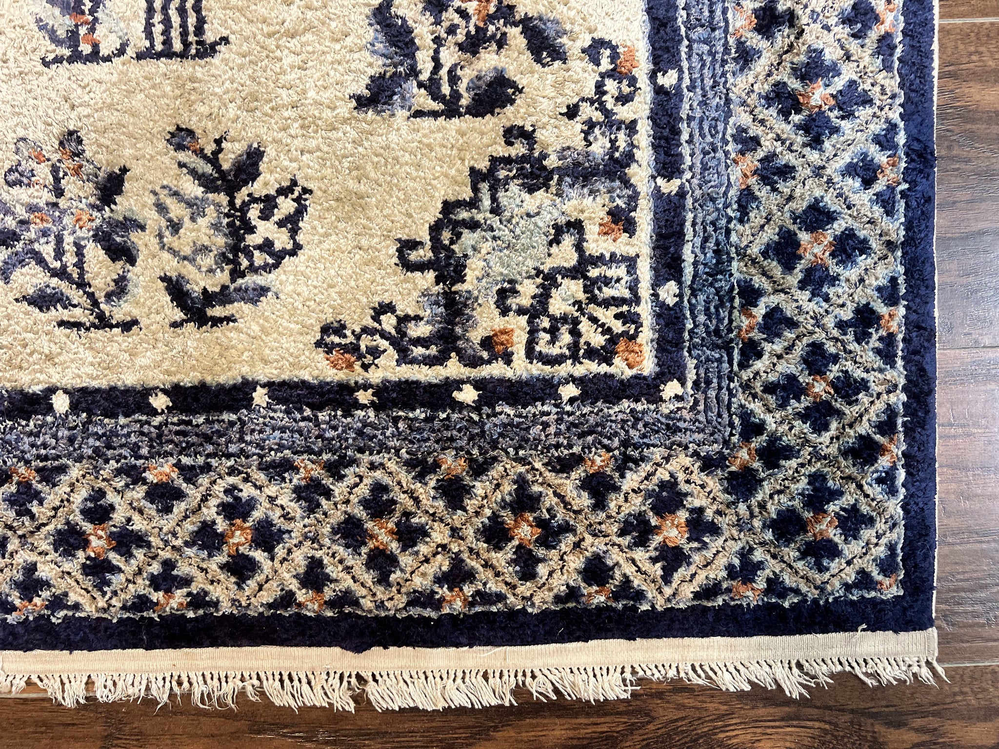 Silk Chinese Rug 3x5, Vintage Handmade Peking Carpet, Asian Oriental Art Deco Rug by Jewel Rugs