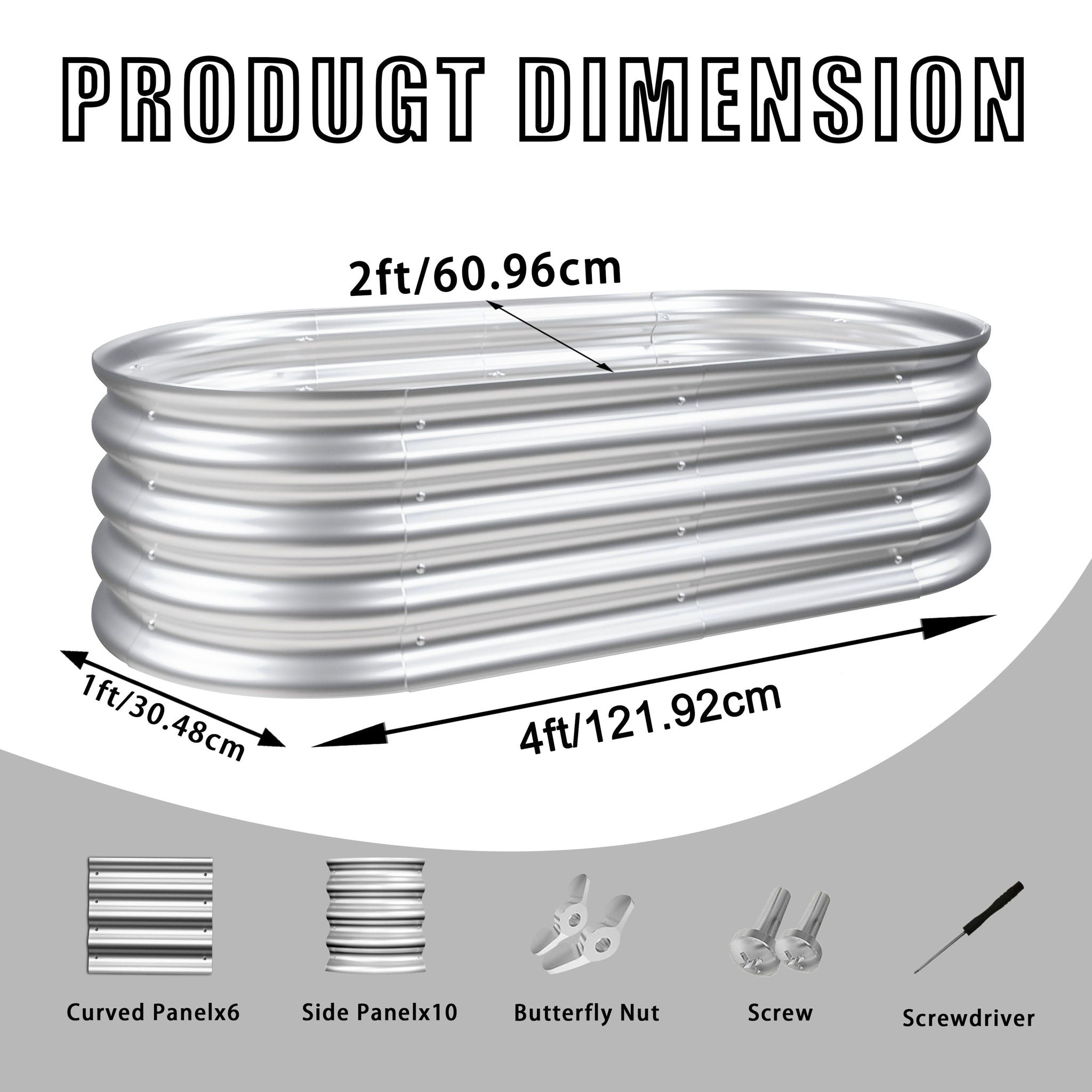 Heavy Duty Galvanized Raised Garden Bed Kit For Vegetables, Flowers & Herbs by HouseOfZazla