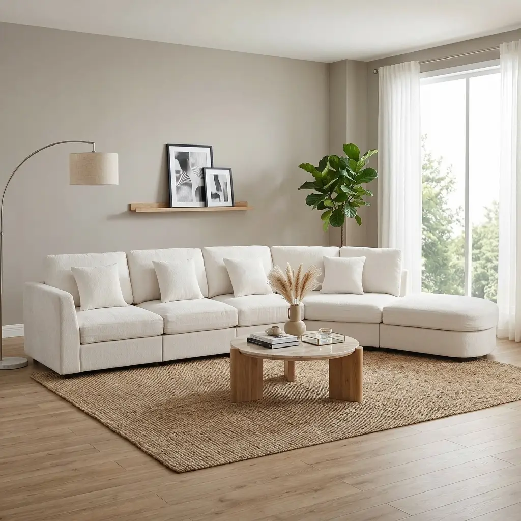 U_Style Modern 5-Seater Curved Modular Sectional Sofa by HouseOfZazla