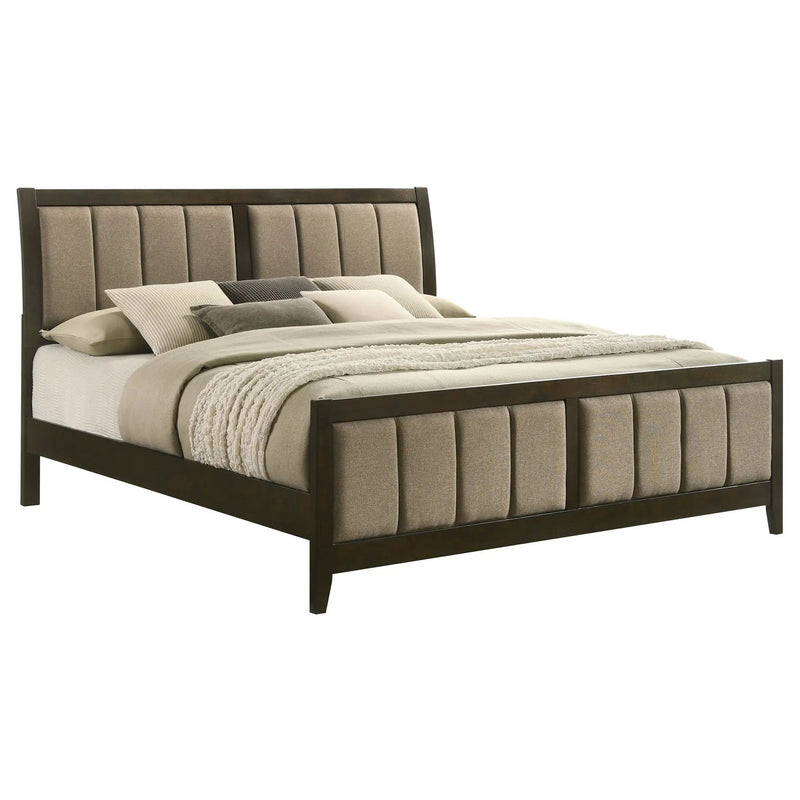 Wilkes 51-inch Upholstered California King Bed Dark Cocoa by Unique Piece Furniture