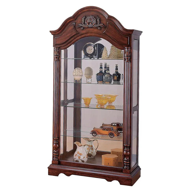 Denton - Curio Cabinet - Cherry by Unique Piece Furniture