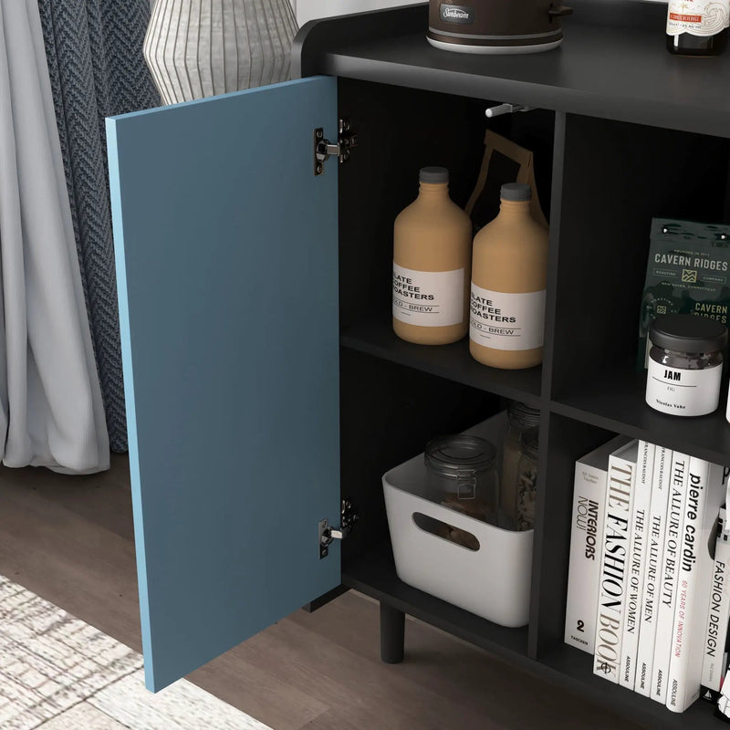 Modern Sideboard Buffet Cabinet With Doors And Unique Panel Styling by HouseOfZazla
