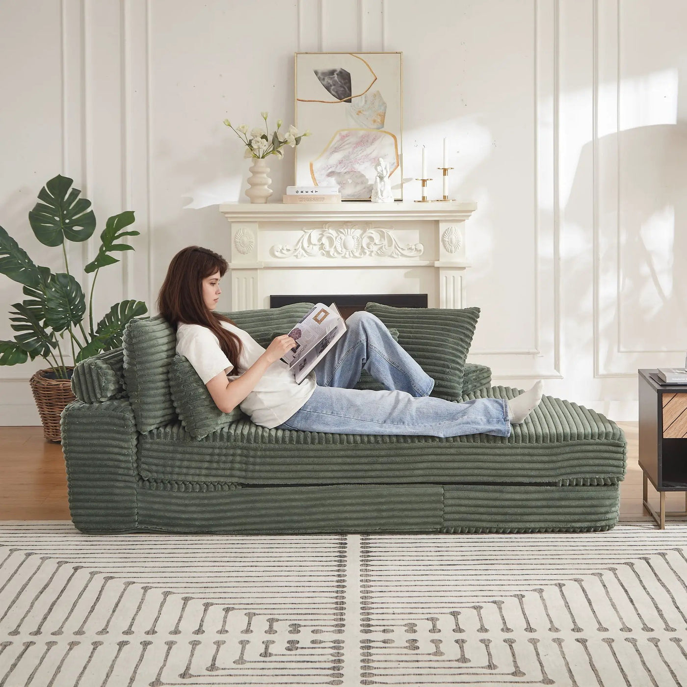 Semi Circular 2 In 1 Sofa Bed With Neck Pillow by HouseOfZazla