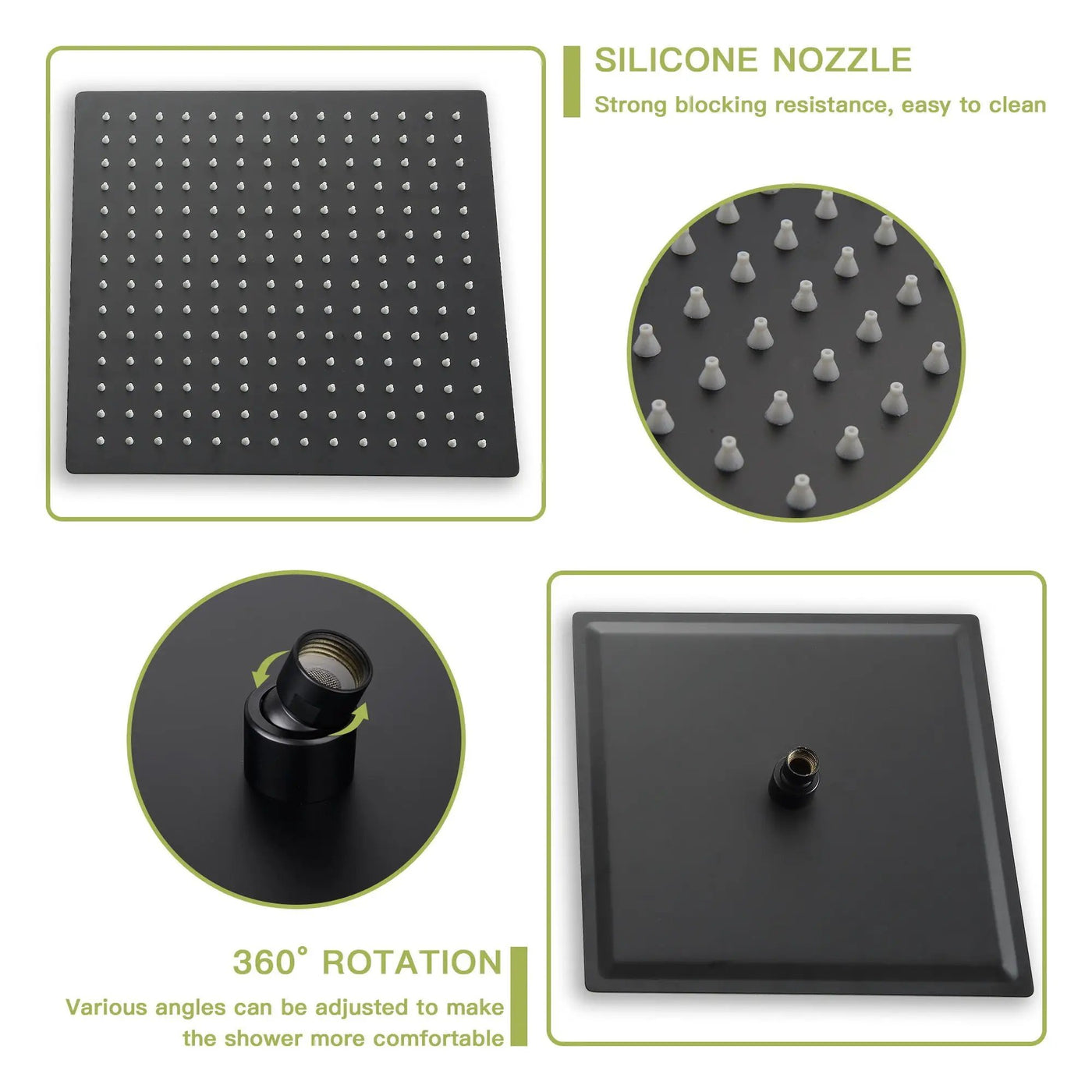10" Square Dual Shower Head System Wall Mounted With Rough In Valve Modern Bathroom Fixture by HouseOfZazla
