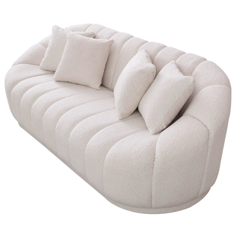 Maximilian - Modern Japandi Style Tight Back Boucle Couches by HouseOfZazla