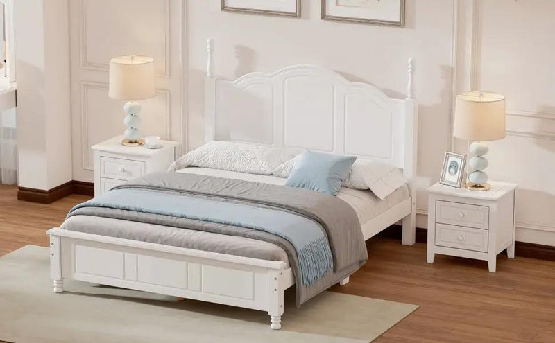 Full Size Wood Platform Bed Frame,Retro Style Platform by BLAKHOM