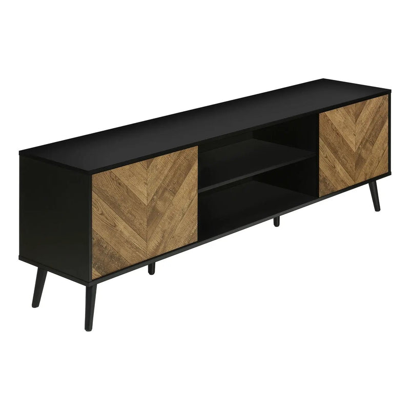 TV Stand, Console, Media Entertainment Center, Storage Cabinet, Modern Design - Black by Unique Piece Furniture