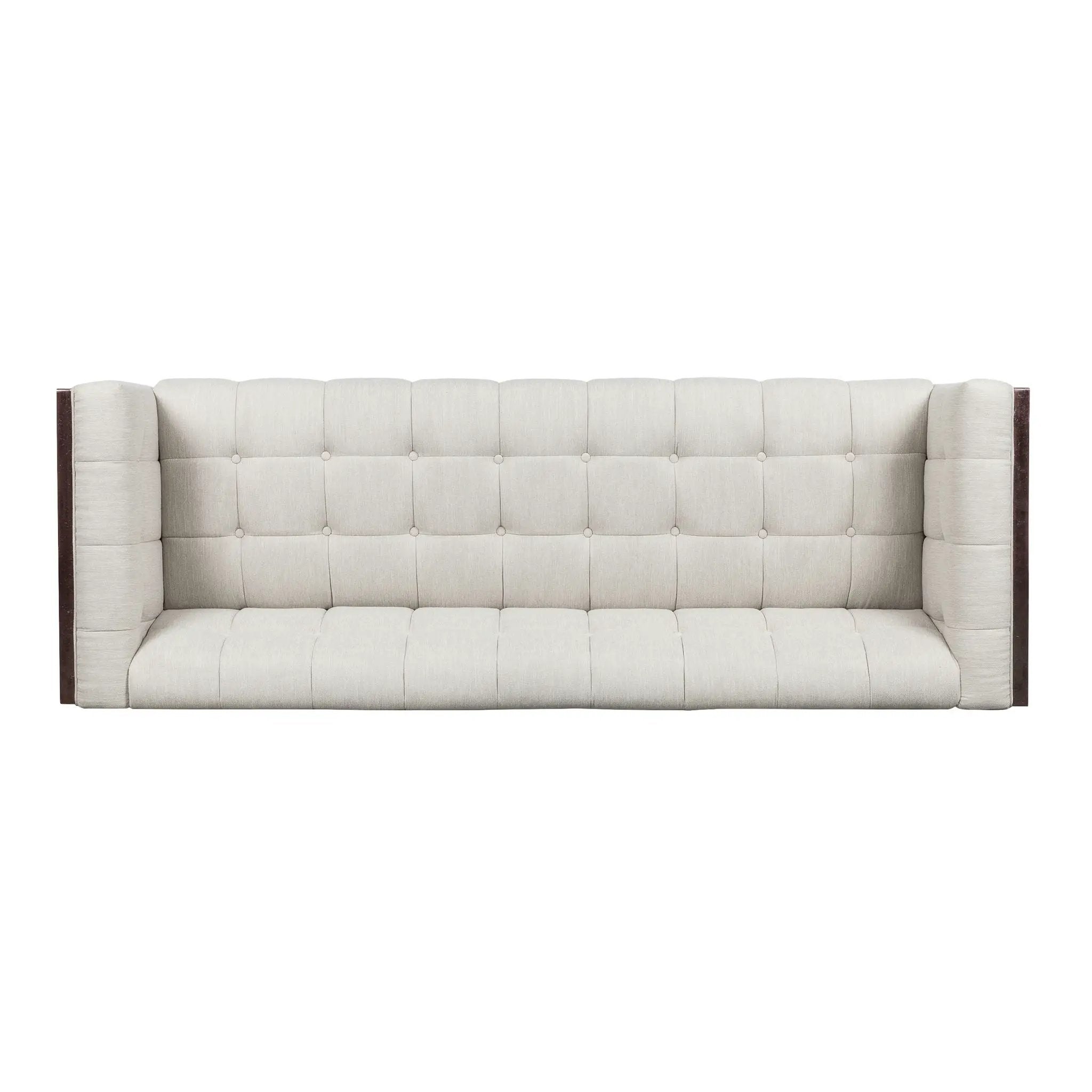 Contemporary Mid-Century Charm 3 Seater Sofa With Button Tufted Waffle Stitching