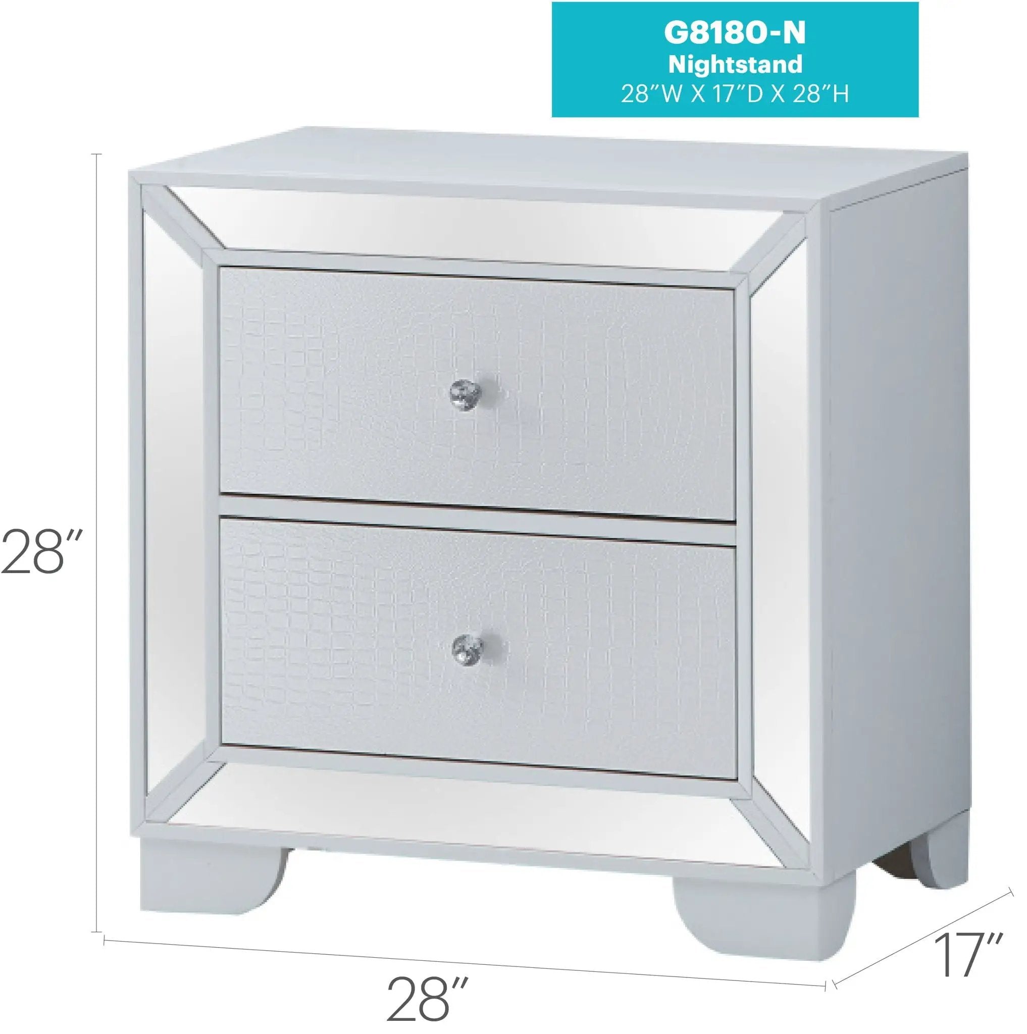 Contemporary Nightstand - Silver Champagne - Particle Board by Unique Piece Furniture
