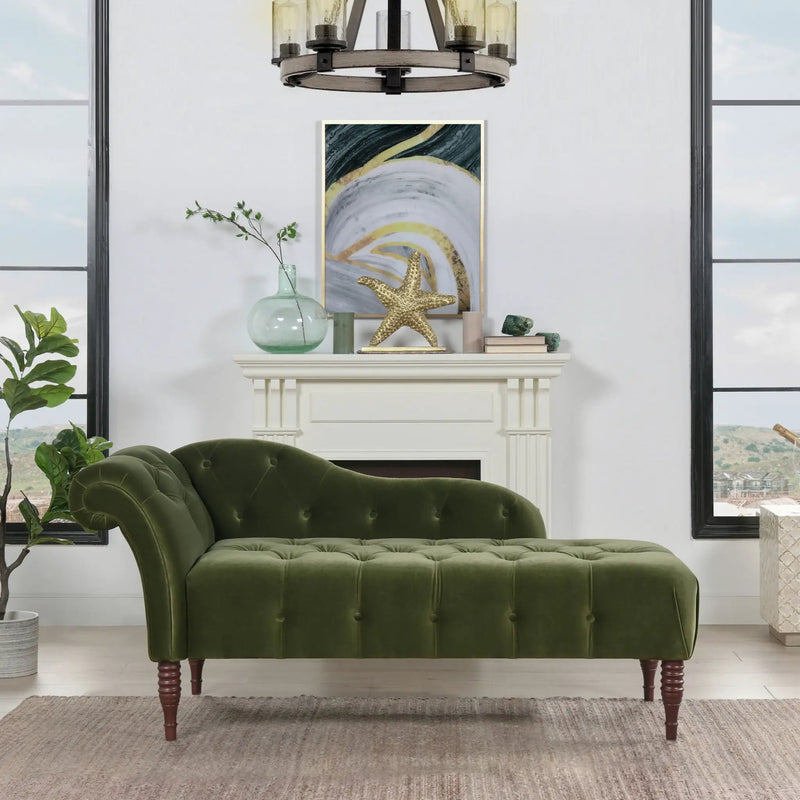 Samuel - Tufted Roll Arm Chaise Lounge by Unique Piece Furniture
