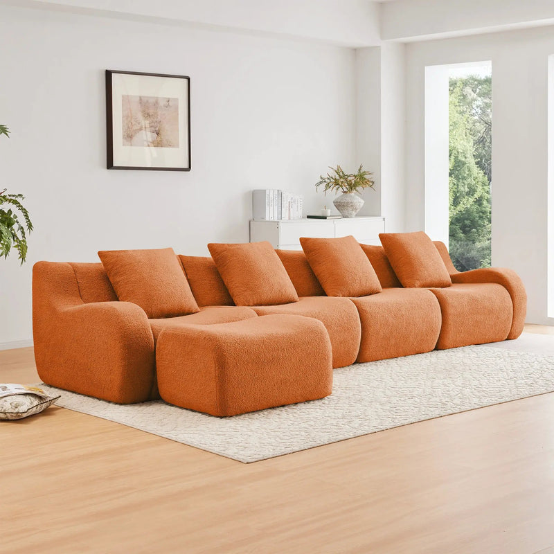 L-Shaped 4-Seat Boneless Sofa by HouseOfZazla