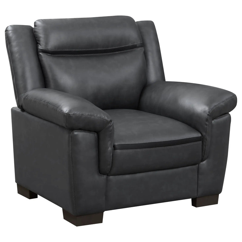Arabella Upholstered Padded Arm Accent Chair Grey by Unique Piece Furniture