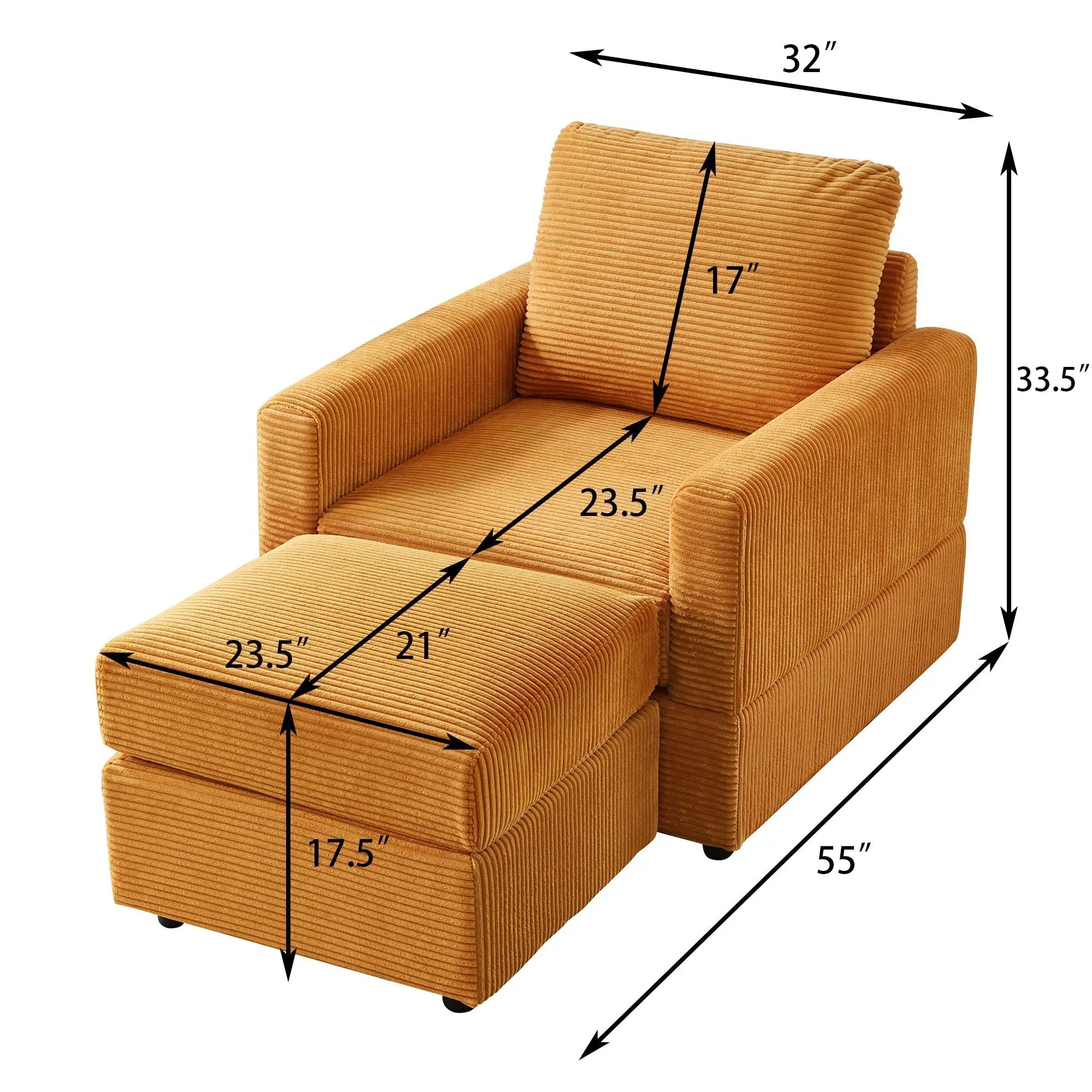 Classic Corduroy Chaise Lounge by HouseOfZazla