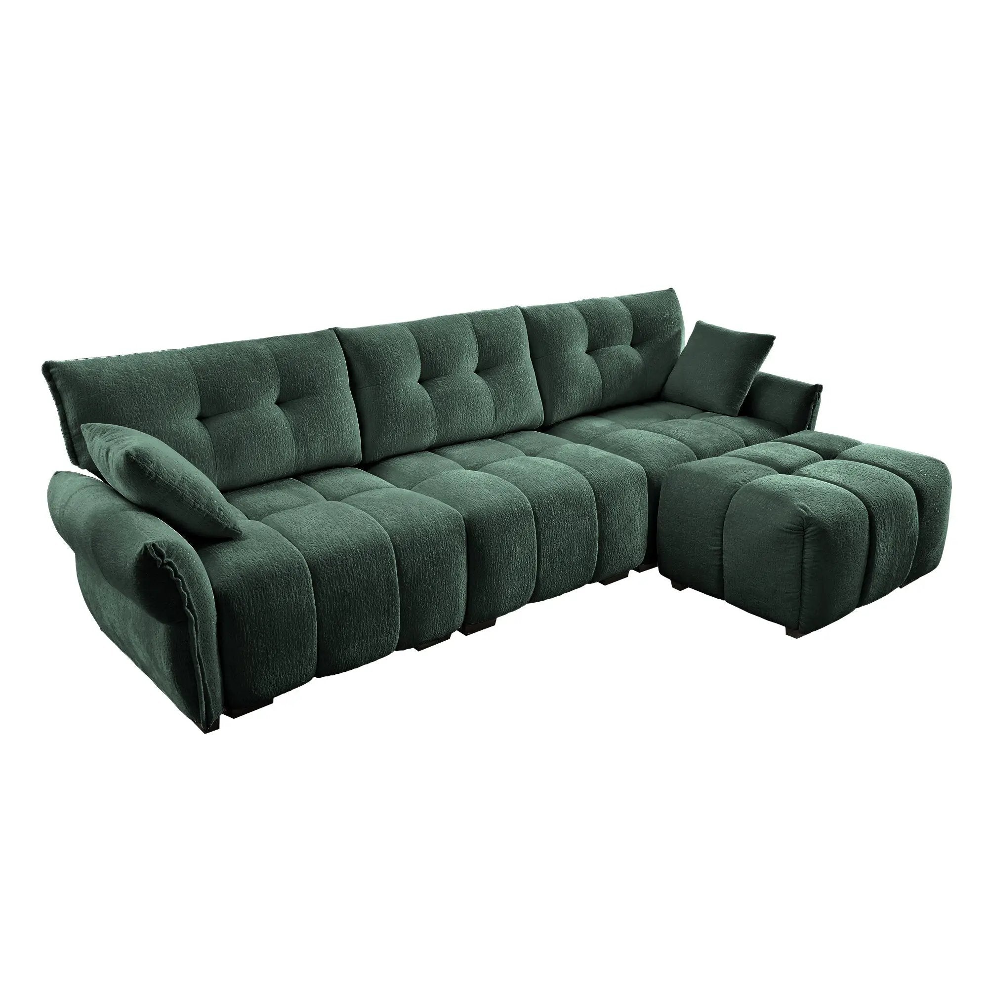 Three-Seater Sofa Set With Ottoman And Pillows by HouseOfZazla