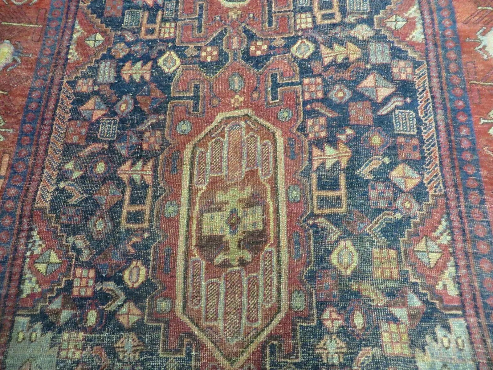 4' X 10' Antique Handmade Turkish Floral Tribal Oriental Wool Rug #627 by Jewel Rugs