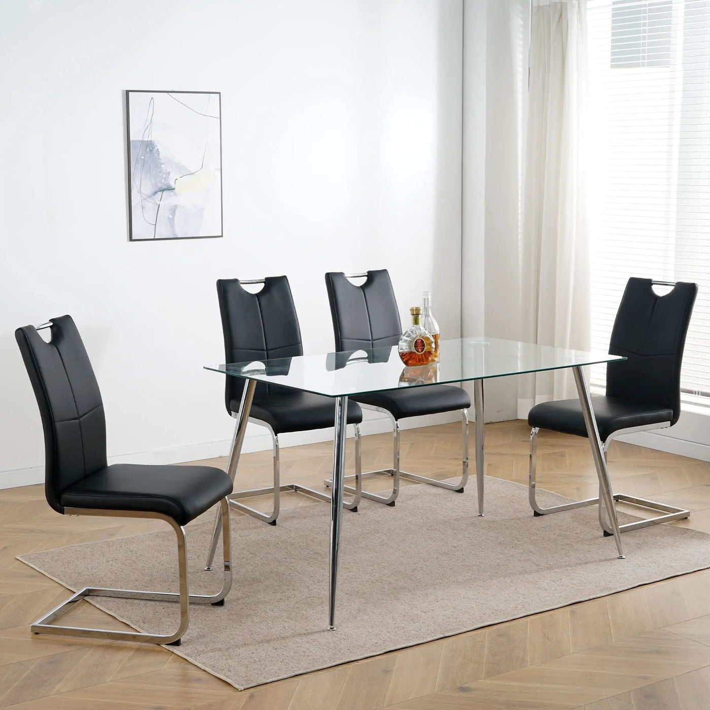 Modern Dining Chairs With Padded Seat And Metal Legs by Unique Piece Furniture