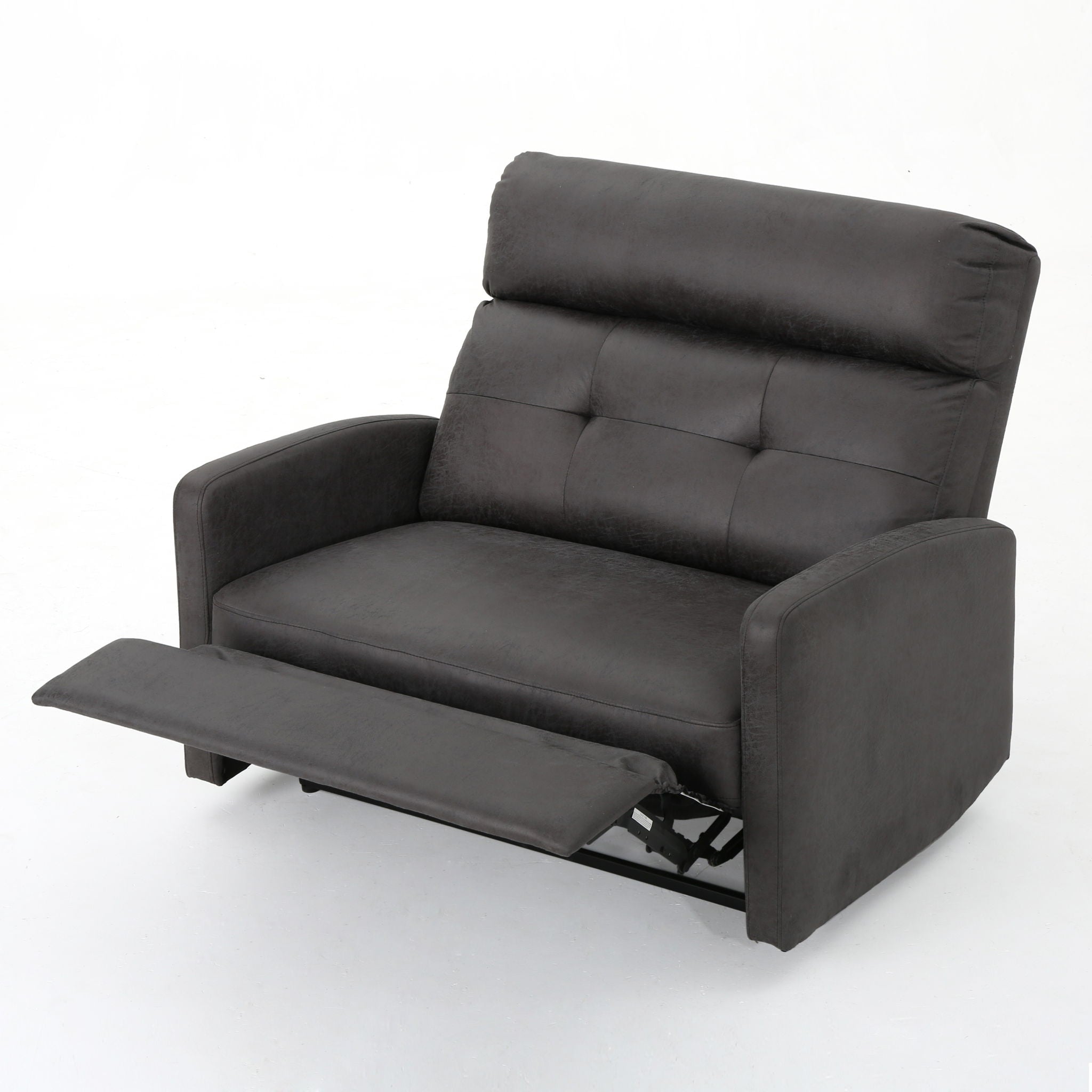 Alma - Contemporary Upholstered Loveseat Recliner - Slate by HouseOfZazla