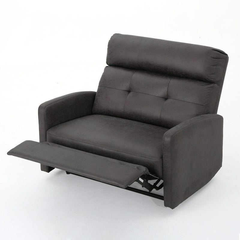 Alma - Contemporary Upholstered Loveseat Recliner - Slate by HouseOfZazla