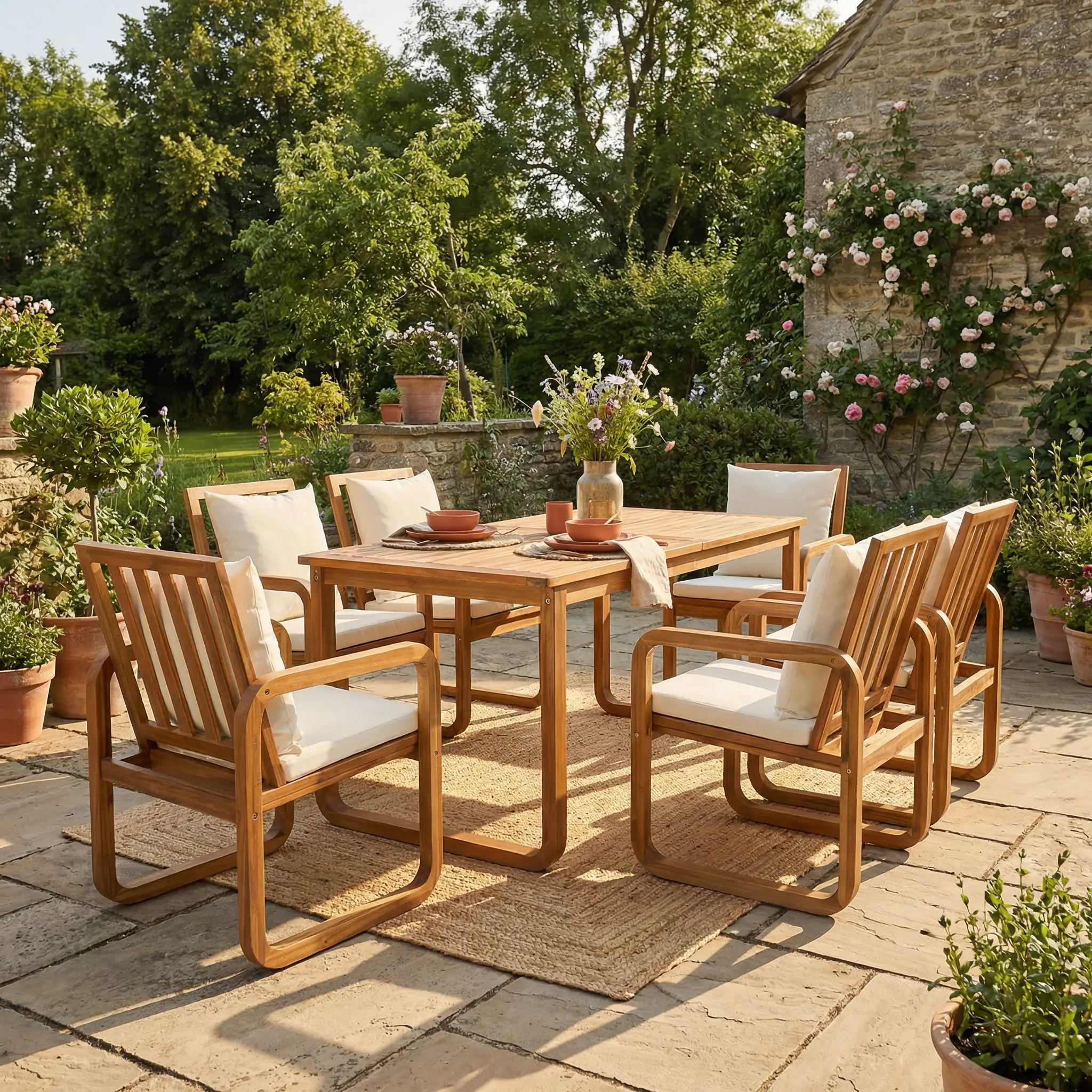 7 Pieces Patio Dining Set Outdoor Dining Table and Chairs by HouseOfZazla
