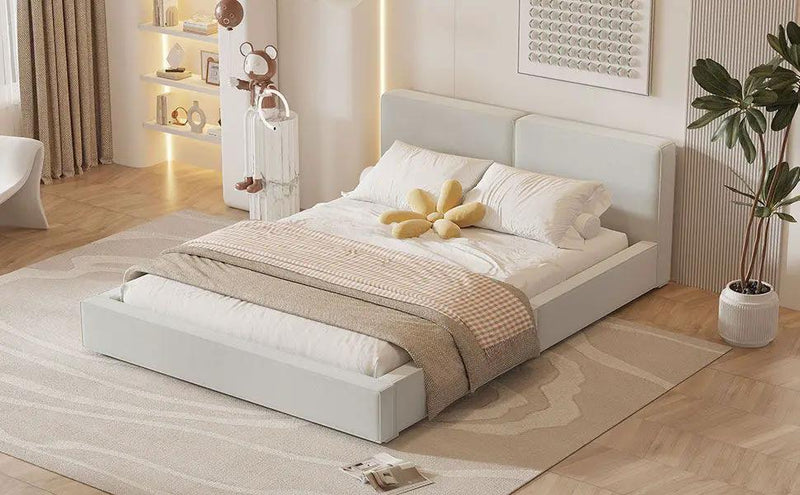 Upholstered Platform Bed, Grounded Bed With Solid Frame by HouseOfZazla