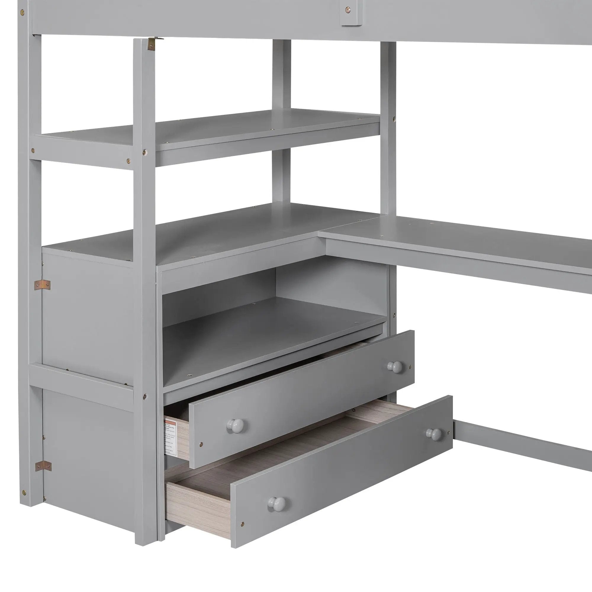 Loft Bed With Desk, Shelves, 2 Drawers, Storage Staircase by HouseOfZazla