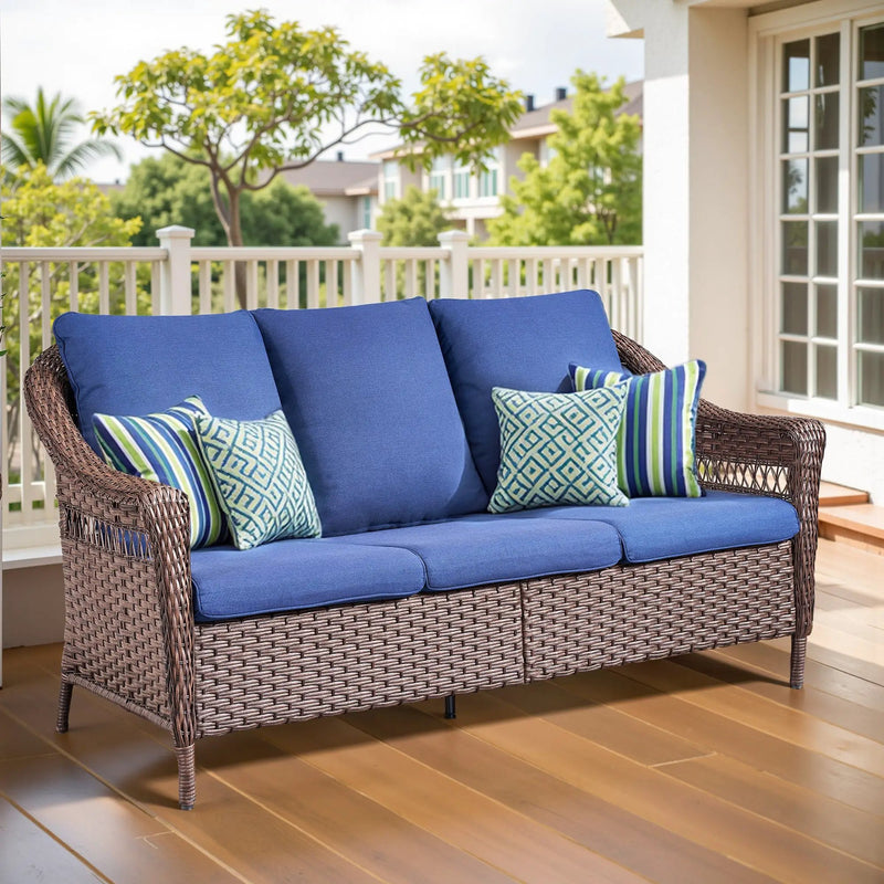 67.3" Outdoor Wicker Patio Sofa by HouseOfZazla