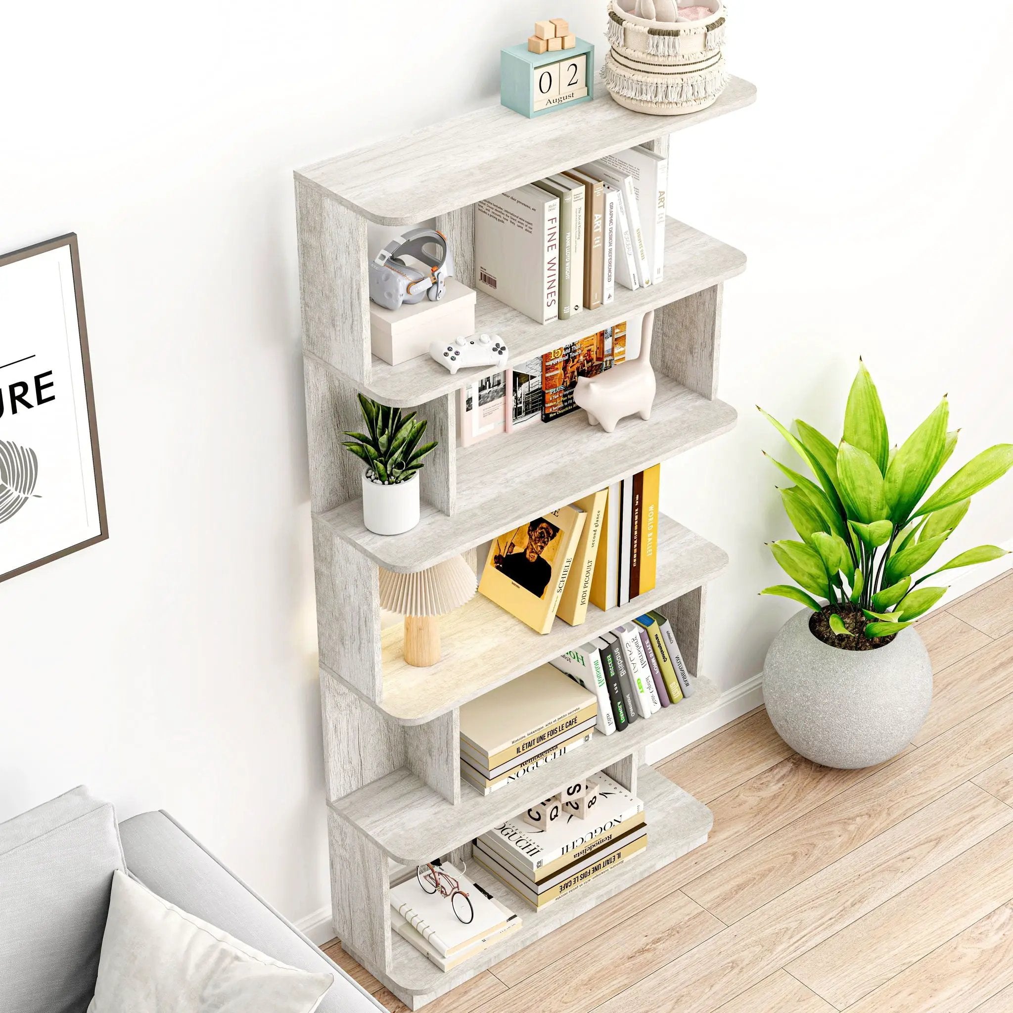 Modern 5 Tier Open Storage Bookcase by HouseOfZazla