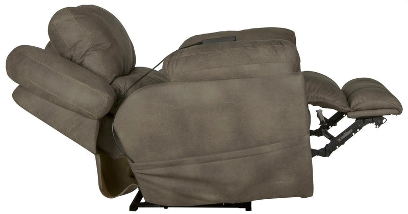 Flynn - Power Lay Flat Recliner With Power Adjustable Headrest & Lumbar And Dual Heat & Massage - Fig by Unique Piece Furniture