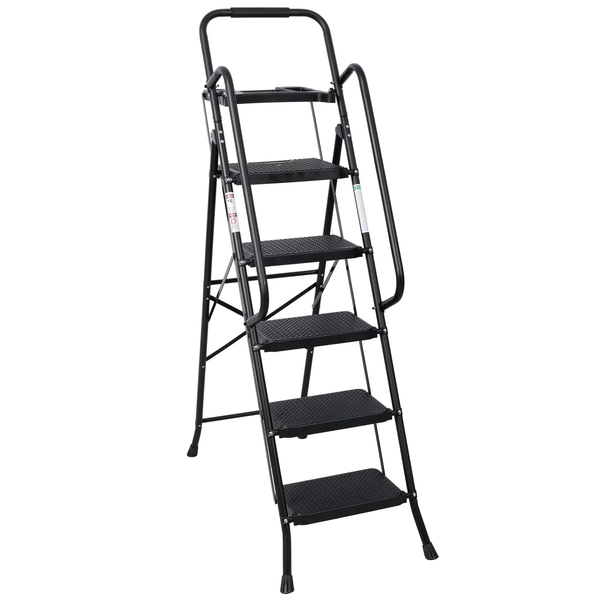 G&H 5 Step Folding Ladder with Wide Anti-Slip Pedal and Handrail by HouseOfZazla