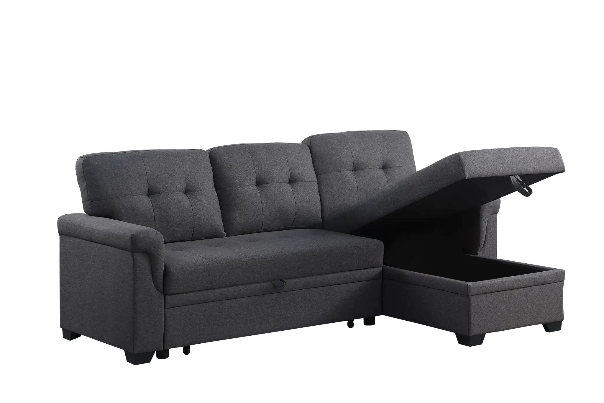 Lucca - Reversible Sleeper Sectional Sofa With Storage Chaise by Unique Piece Furniture